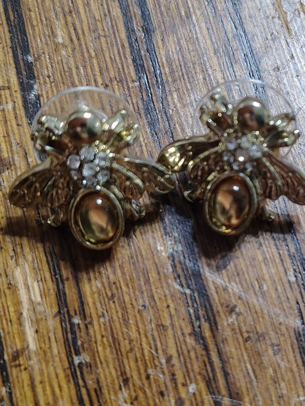 Bee Earrings with Gold Glass Center